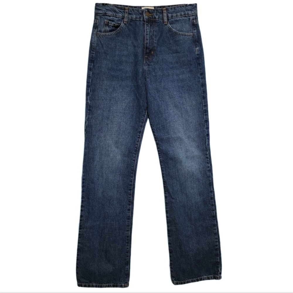 Sezane Straight-Leg Jeans in Medium Blue Denim - Picture 2 of 4